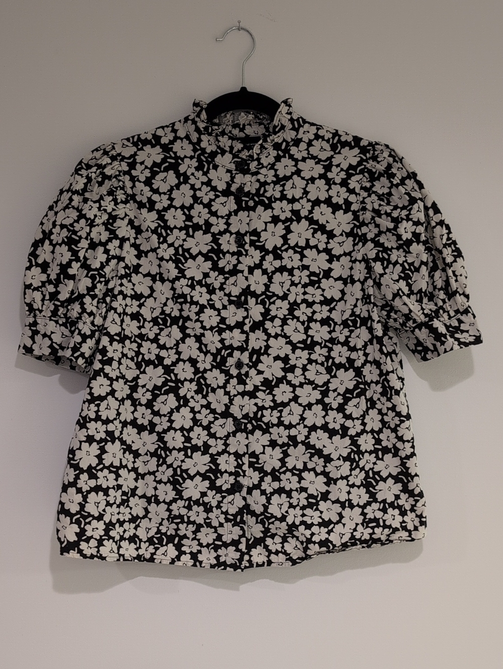 100% Cotton Floral Button-Up Blouse